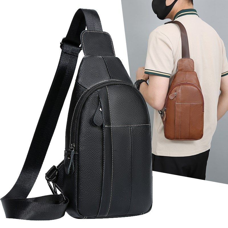 真皮胸包男休闲男士单肩斜挎包包头层牛皮男包韩版潮背包女包多层,箱包皮具/热销女包/男包,胸包,淘宝优惠券,粉丝福利购,淘宝优惠卷