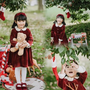 新年服装女童衣服2023新款冬季裙子冬天穿的4Q岁秋6三生日宴会战