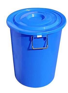 万尊加厚塑料水桶蓝色带盖280L工业储水圆桶带盖大桶化工胶桶厨房