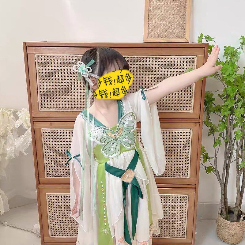 汉服女童夏季新款k超仙连衣裙古风刺绣齐胸儒裙小女孩公主纱裙儿