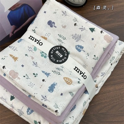 全棉长绒棉针织棉套m件小清新纯棉母音床上用品超柔加密保暖天竺