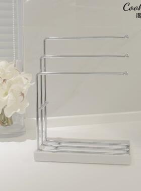 置阁导日房免gmb11654打孔白色不锈钢毛巾架厨锅盖架电镀毛巾杆式