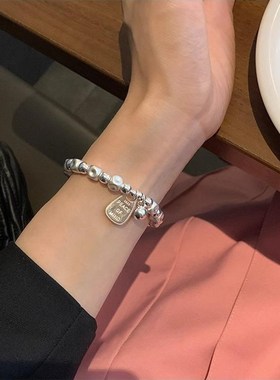 韩版轻奢小众精致不规则哑光串珠手链女弹力送闺蜜手T饰2023年新