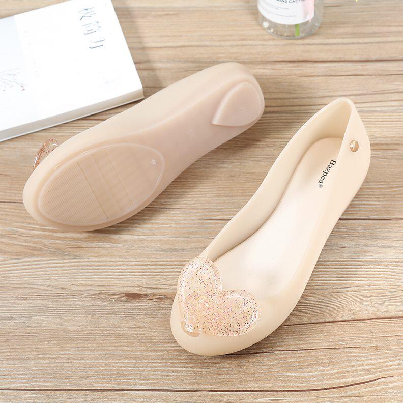 2024新款果冻鞋女夏鱼嘴凉鞋平底桃心塑料洞洞鞋雨天防滑防水雨鞋