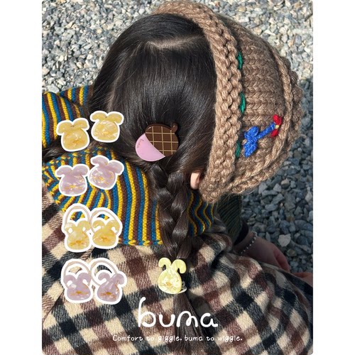 buma儿童漂亮发夹侧边夹原创设计醋酸兔墩墩的小抓夹可爱发绳
