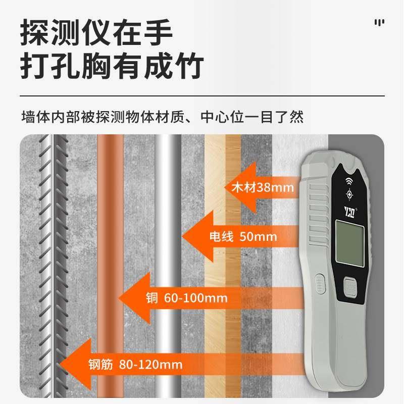 钢筋探测仪承重墙测量仪墙体金属探测器墙内打孔龙骨电线探测扫描