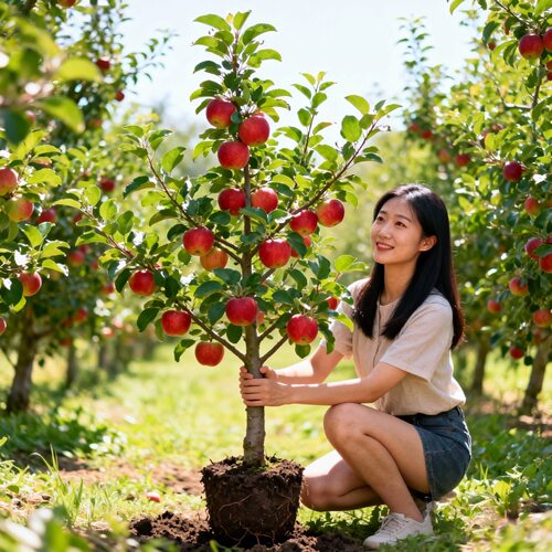 烟台红富士脆甜苹果树苗嫁接苹果苗南方北方种植当年结果正宗正宗