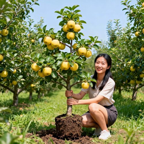 维纳斯黄金苹果树苗盆栽南北方种庭院地栽矮化嫁接苹果苗当年结果