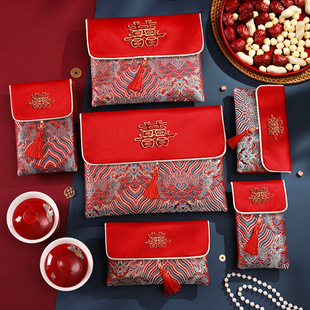 大红包两万元高端刺绣结婚婚礼金红包个性创意布艺改口婚礼利是封