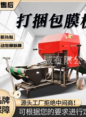 花生秧青打储包羊马养殖打捆包膜机稻草机秸秆成捆压块VWS牛机
