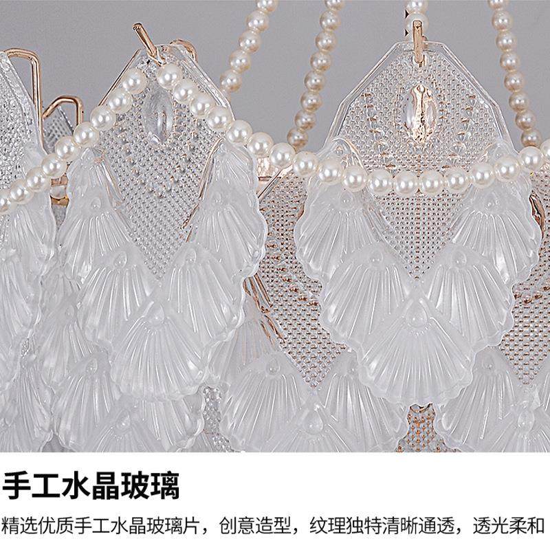 奶油风客厅吊/益璃灯玻珍温馨珠现代灯简饰约婚房浪漫风格家用灯