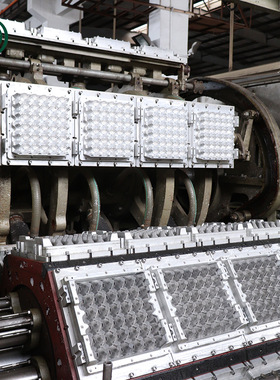 8000PCS/小时蛋托机出售高效蛋盒机双回转果盘生 产线