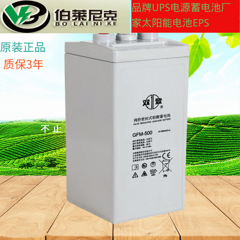双登2V500AH免维护蓄电池GFM-500通信直流屏电厂太阳能船用2V电瓶