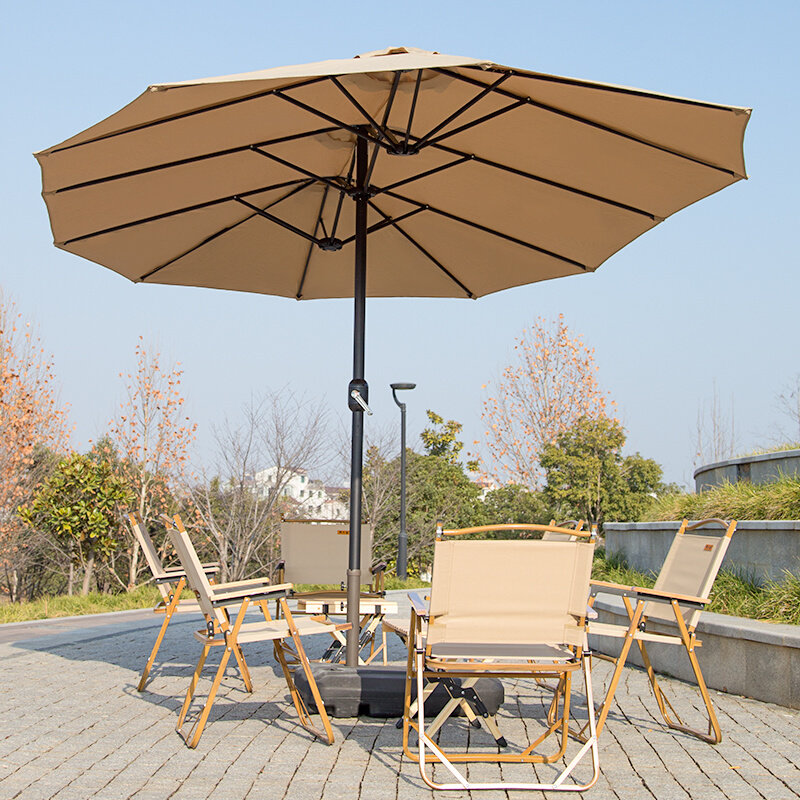 太阳伞庭院大型三头遮阳伞室外休闲沙滩伞花园天台露营中柱伞