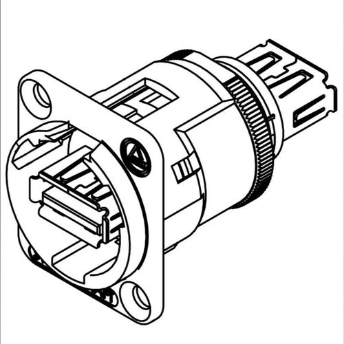 EHUSBAABX 替代品 USB连接器 USB A to USB A Feedthrgh Blk Fini