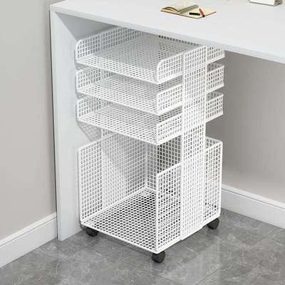 桌下文件收纳架落地多层移动推车文件柜分层置物架办公室工位