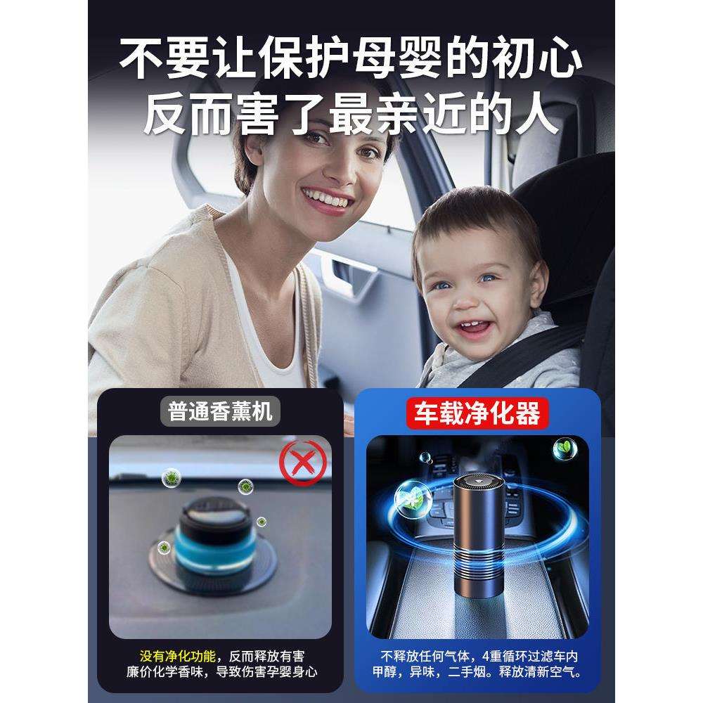车载空气净化器消除异味负离子发生器新车内去甲醛烟味汽车上加湿