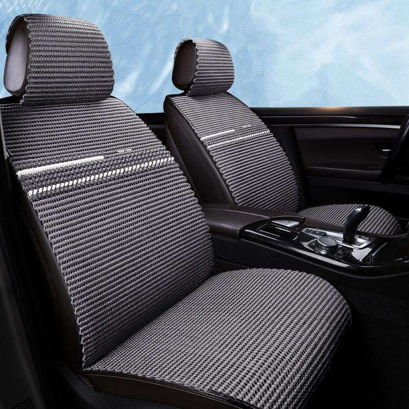 汽车坐垫四季通用手编冰丝车坐垫夏季凉垫座椅套女神座套网红座垫
