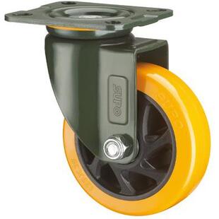 222 150 SUPO向荣6寸中重型橙色带边刹车聚氨酯万向脚轮J05S 01C