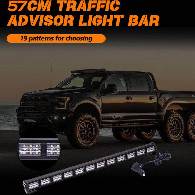 22寸36LED双色爆闪警示长条杠灯 汽车越野车顶紧急频闪棍灯12-24V