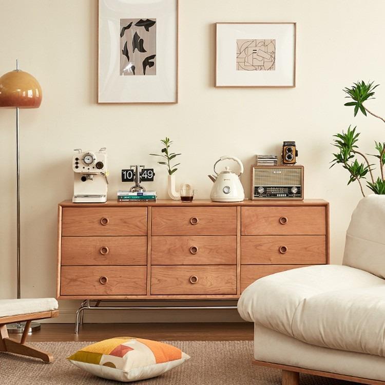 复古抽屉柜子北欧实木九斗柜 小户型卧室客厅靠墙储物收纳边柜