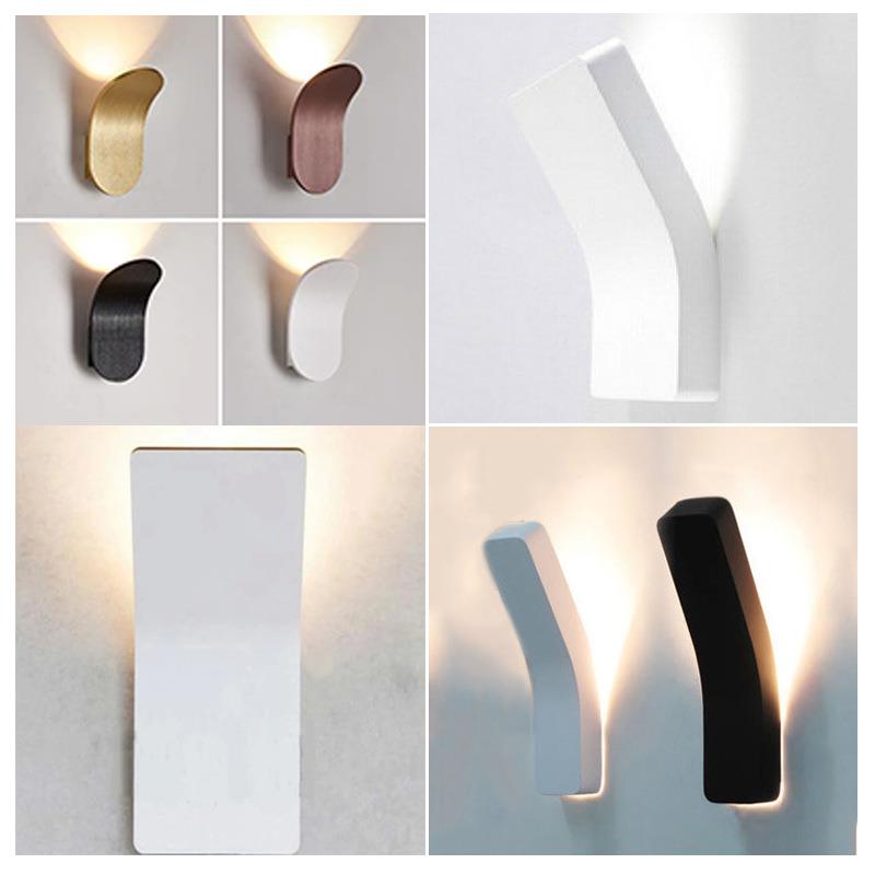 现代简约过道走廊力量壁灯卧室床头拉丝铝薄盒子餐厅客厅墙壁灯