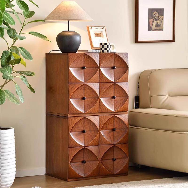 中古风实木组合餐边柜客厅靠墙置物柜卧室储物柜卡门柜高级感斗柜