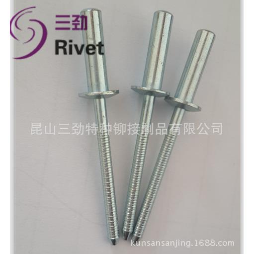 封闭型全铁抽芯铆钉GB12615铁封闭拉钉拉铆钉闭口镀锌密封闭铆钉