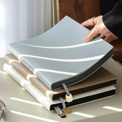 重磅加厚B5大号笔记本本子荔枝纹软皮面logo商务简约办公