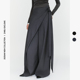显瘦藏肉慵懒阔腿裤 裤 女 绑带立体垂坠内衬西装 之塑非对称围裹式