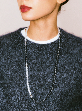太赫兹白水晶不对称设计感项链