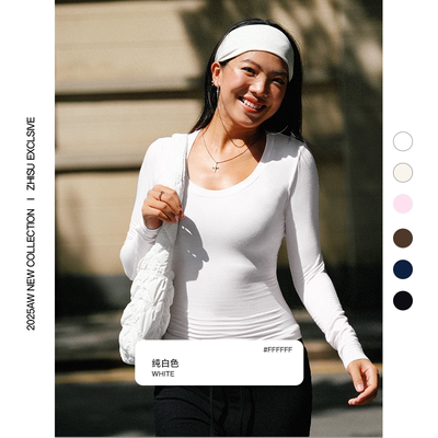 之塑秋冬打底棉紧身高弹长袖T恤