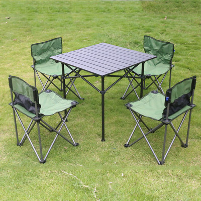 新品户外野餐桌椅铝合金可折叠摆摊桌子正方形经济型简易露营便携