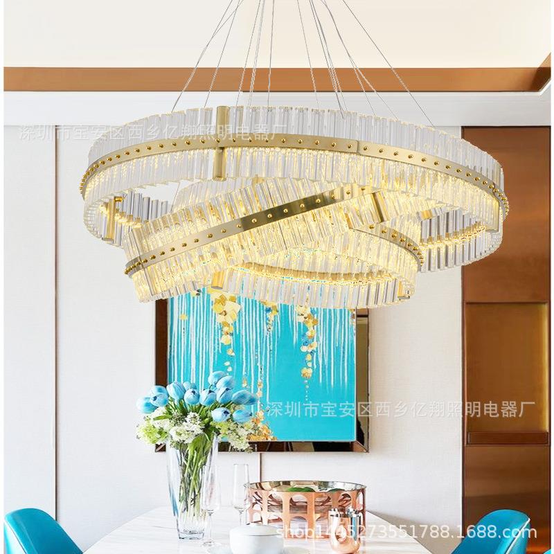 轻奢后现代简约工程别墅吊灯设计师水晶灯创意客厅楼梯间复式楼灯