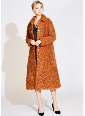 Lillo Lilly奢品高定意大利Colombo高端圈圈毛羊毛大衣长款女秋冬