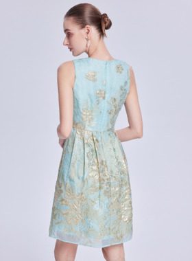 Lillo Lilly奢品高定意大利Ruffo Coli真丝提花宫廷名媛风连衣裙