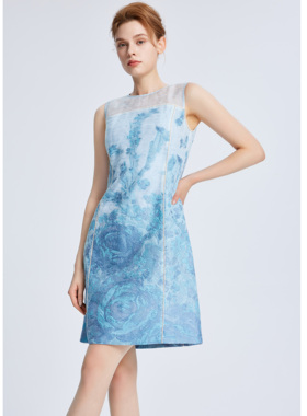 Lillo Lilly奢品高定意大利Ruffo Coli真丝提花法式名媛风连衣裙