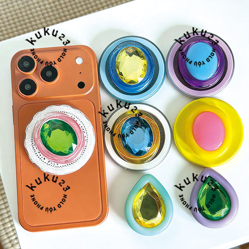 指尖珍宝手机支架松树林气囊伸缩淡水湖粘贴磁吸水滴钻石泡泡pps