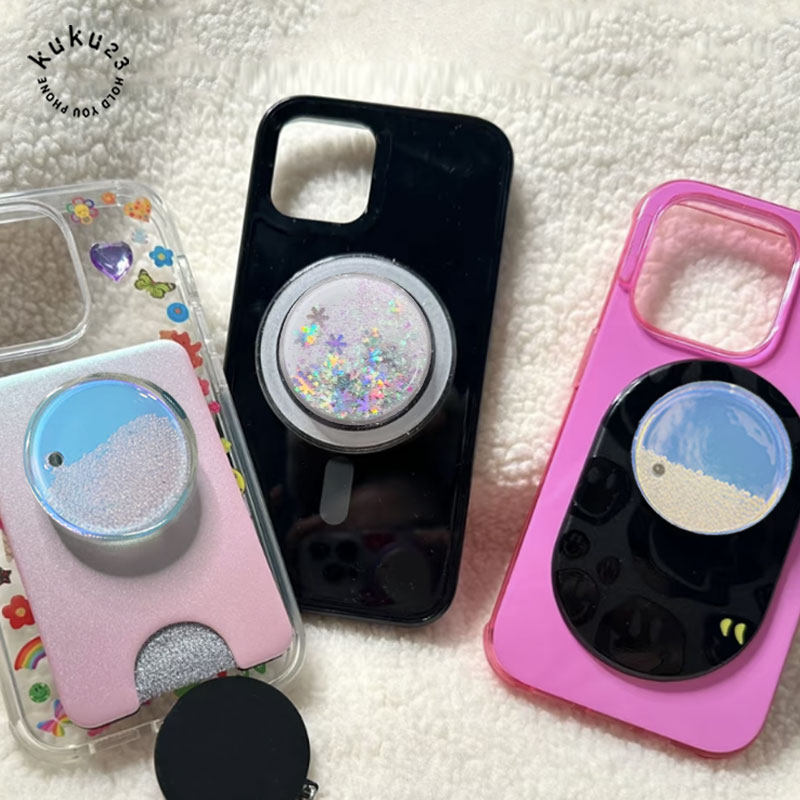 蓝泡沫流沙气囊手机雪花流沙磁吸Magsafe支架泡泡pps粘贴可