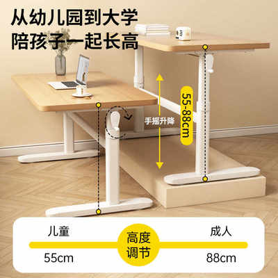 童珀儿童学习桌写字桌家用电脑桌可升降小学生书桌实木课桌椅套装