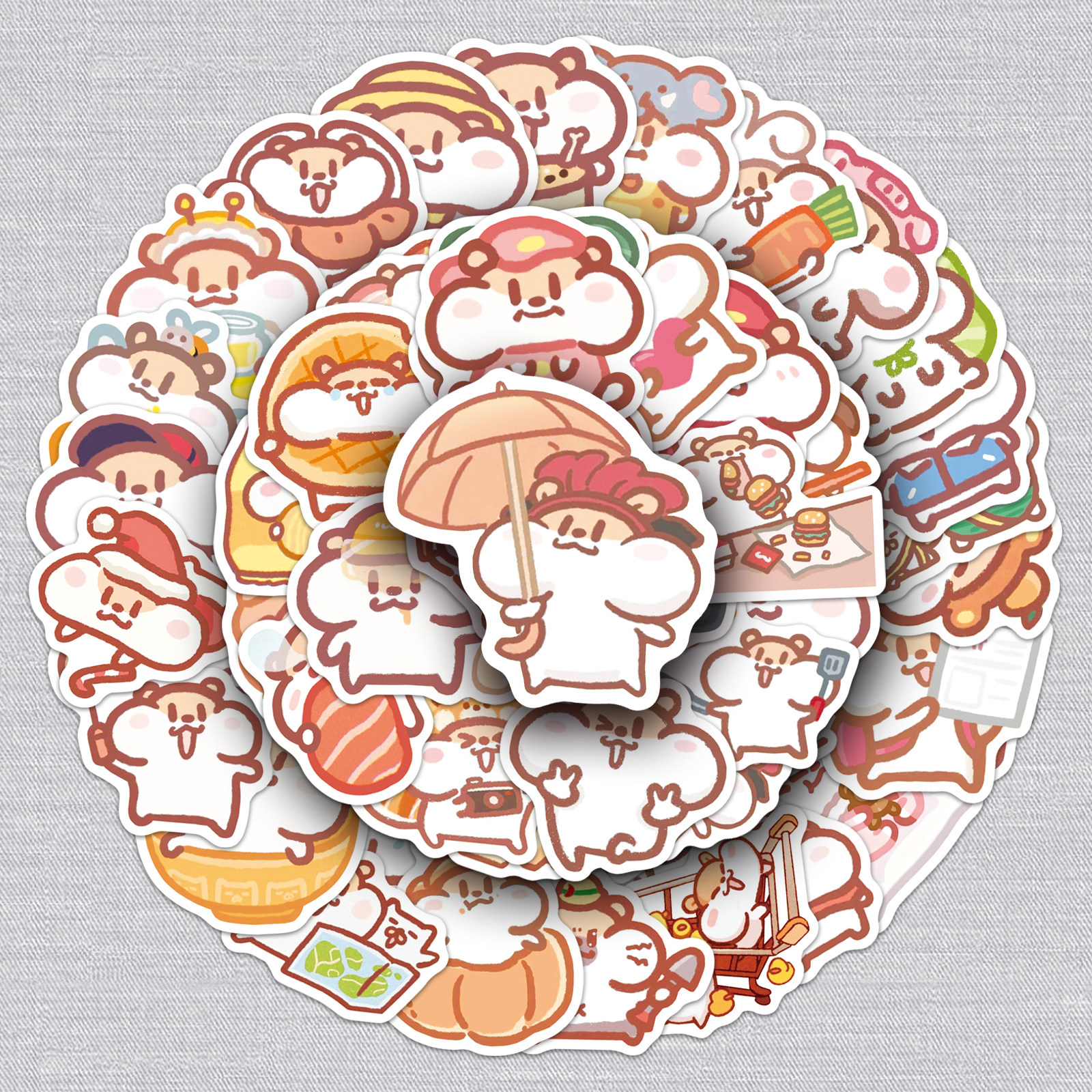 100张奶茶鼠可爱卡通动物图案精致贴纸照相机吉他水杯DIY装饰贴