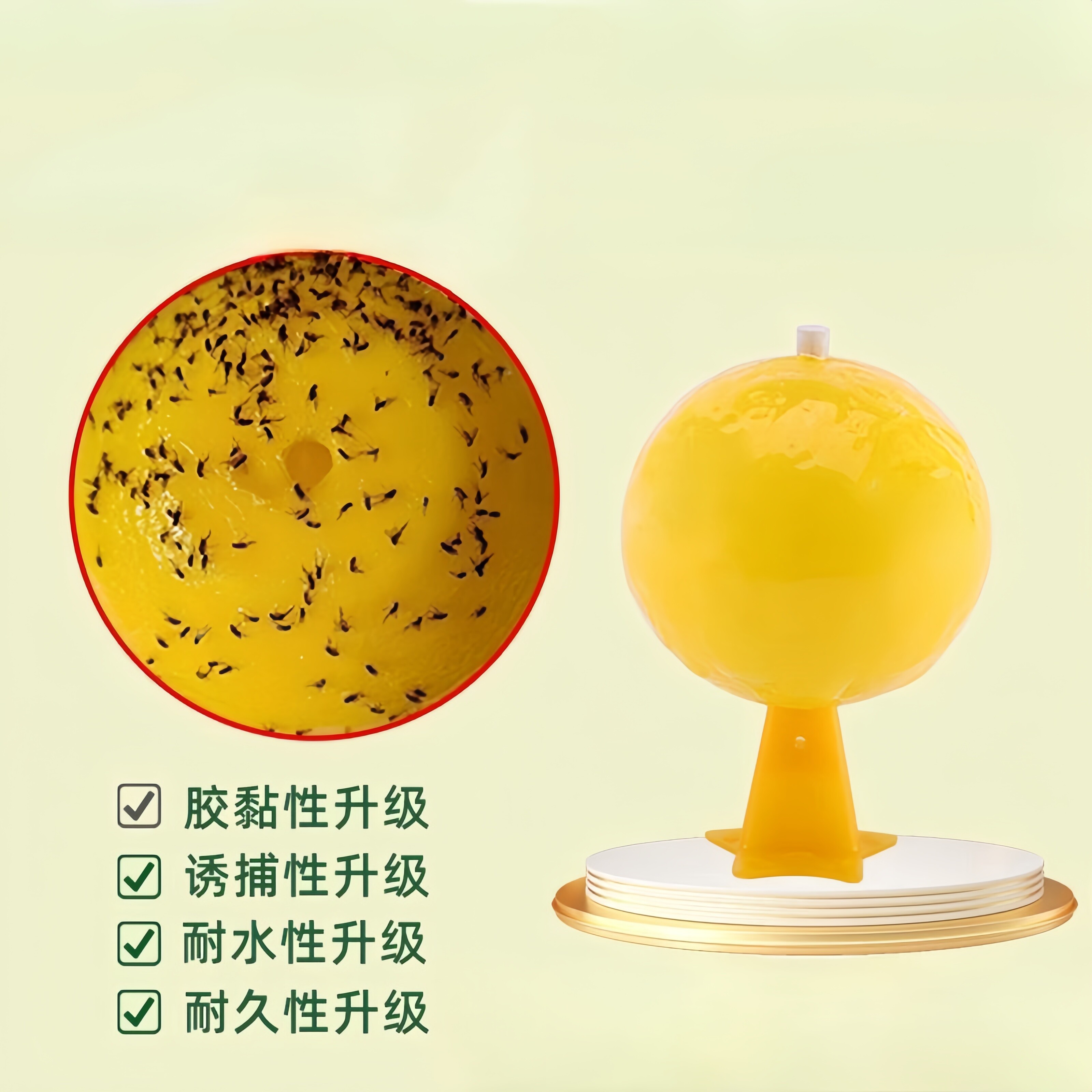 果蝇诱捕器捉小飞虫神器克星蚊蠓虫厨房水果店诱粘苍蝇球餐厅家用