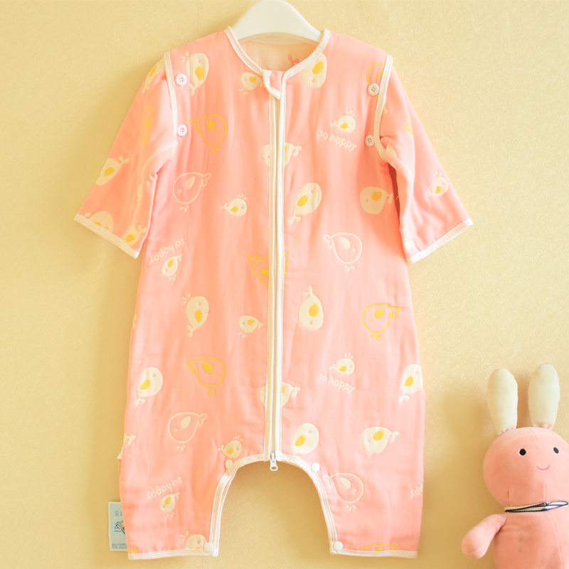 尺寸可定制6层纯棉纱布婴儿童宝宝分腿睡袋防踢被四季空调房春秋