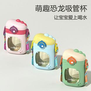 宝宝学饮杯6个月以上幼儿园上学防摔便携儿童水杯3岁喝水吸管杯子