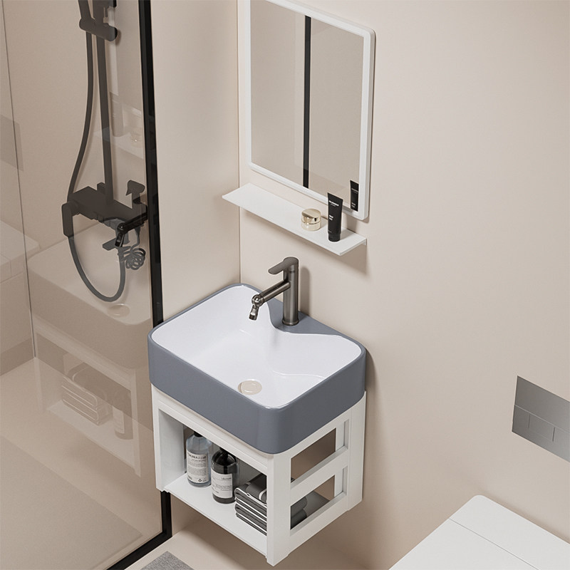 简约小户型挂墙式陶瓷洗手盆防水铝支架壁挂盆日式陶瓷洗脸盆台盆