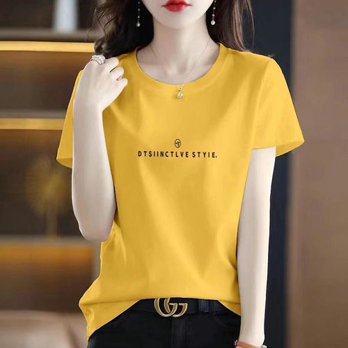 时尚显瘦短袖t恤女2025年韩版纯棉宽松上衣夏装新款洋气打底T恤衫