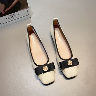 秋季 子女2024新款 软皮3CM粗跟奶奶鞋 浅口单鞋 法式 女鞋 温柔低跟鞋