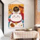招财猫布艺挂画玄关客厅墙面装 饰日式 餐厅挂毯卧室背景布ins挂布