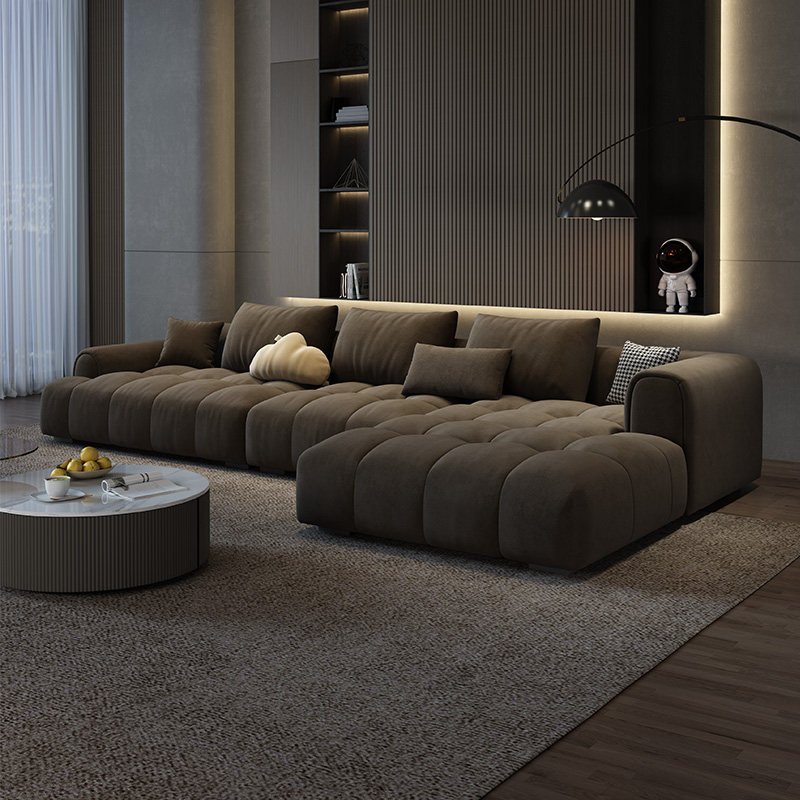 沙发客厅2025新款法式钢琴键猫爪布沙发布艺贵妃位防猫抓