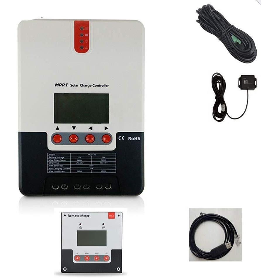 20A30A40A60A 12V/24V铅酸锂电池专用房车MPPT太阳能充电控制器